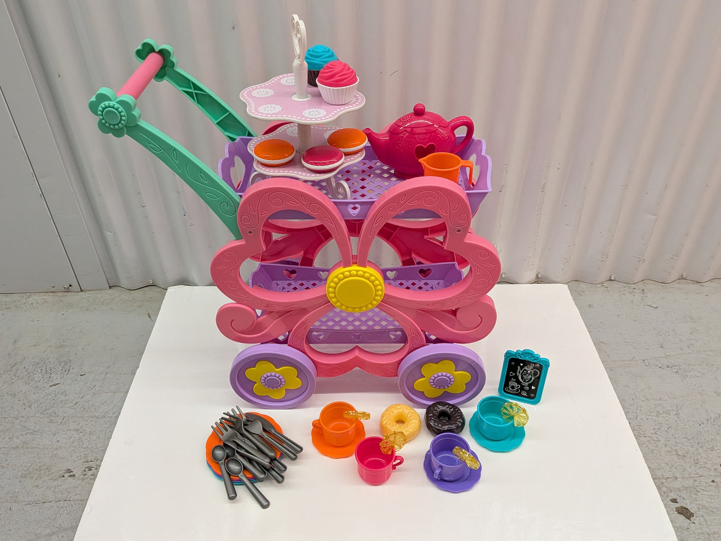 Kid Connection - Flower Tea Cart Playset-Toy-Rekidding