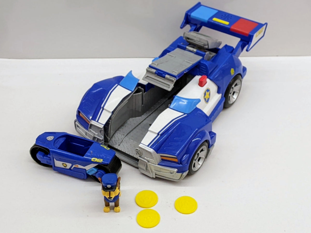 PAT PATROUILLE LE FILM - VÉHICULE TRANSFORMABLE CHASE - Voiture De Police Interactive Moto Pat Patrouille Avec Transformation Lance Projectiles Et Figurine Chase 6060759 Jouet Enfant 3 Ans Et PAT PATROUILLE LE FILM - VÉHICULE TRANSFORMABLE CHASE - Voiture De Police Interactive Moto Pat Patrouille Avec Transformation Lance Projectiles Et Figurine Chase 6060759 Jouet Enfant 3 Ans Et