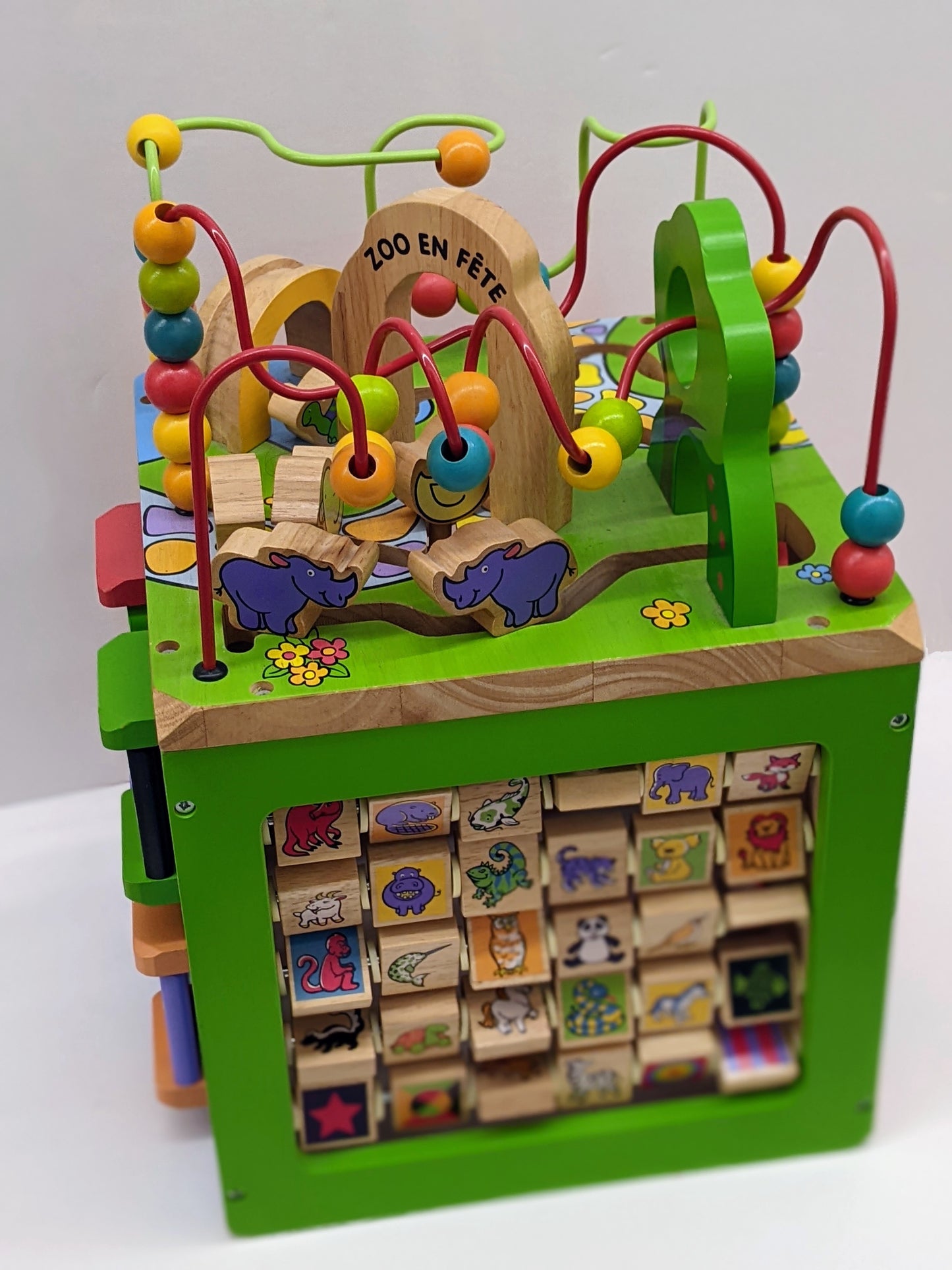 Wooden activity cubes and beads mazes-Toy-Rekidding