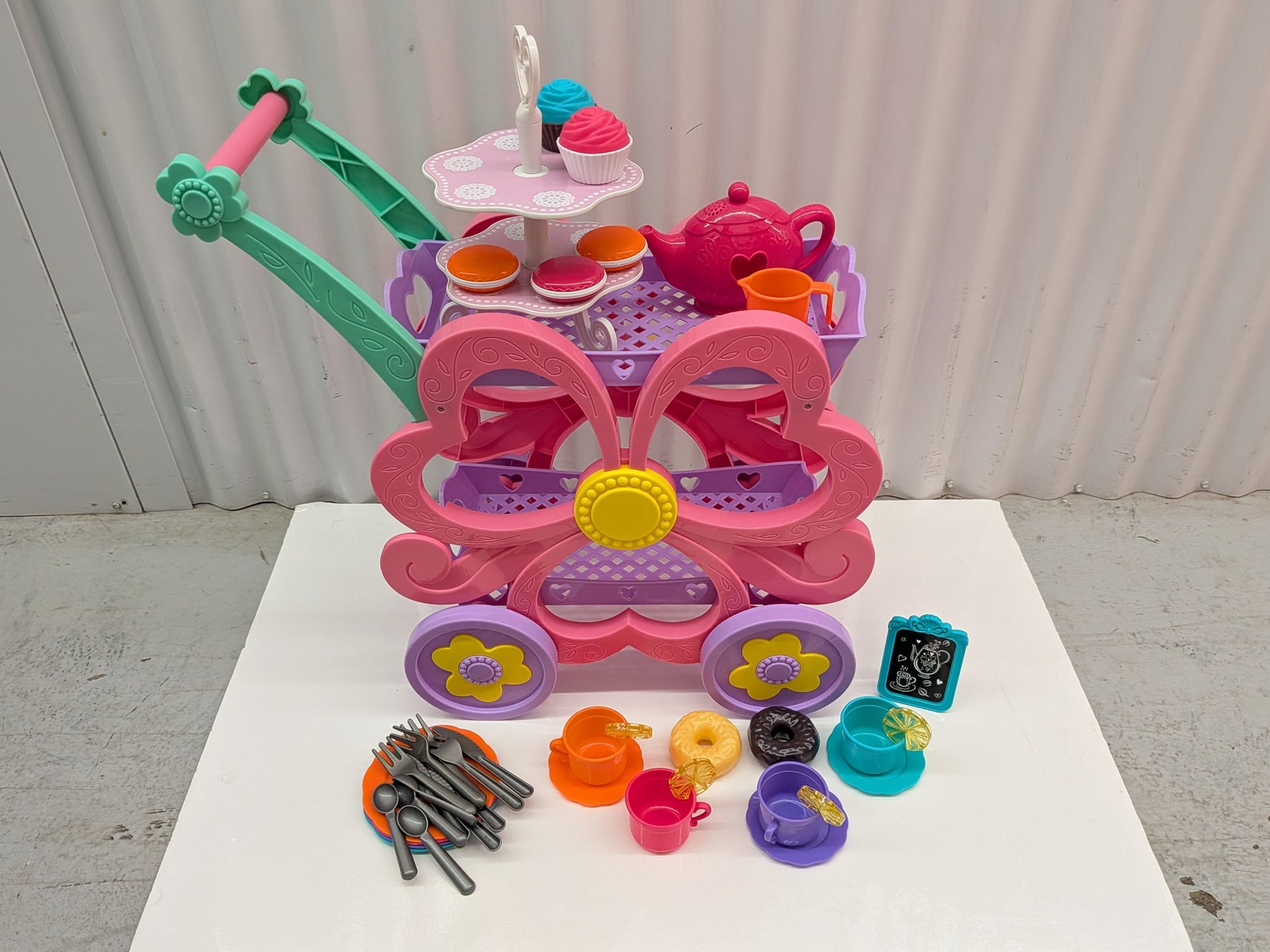 Kid Connection - Flower Tea Cart Playset-Toy-Rekidding