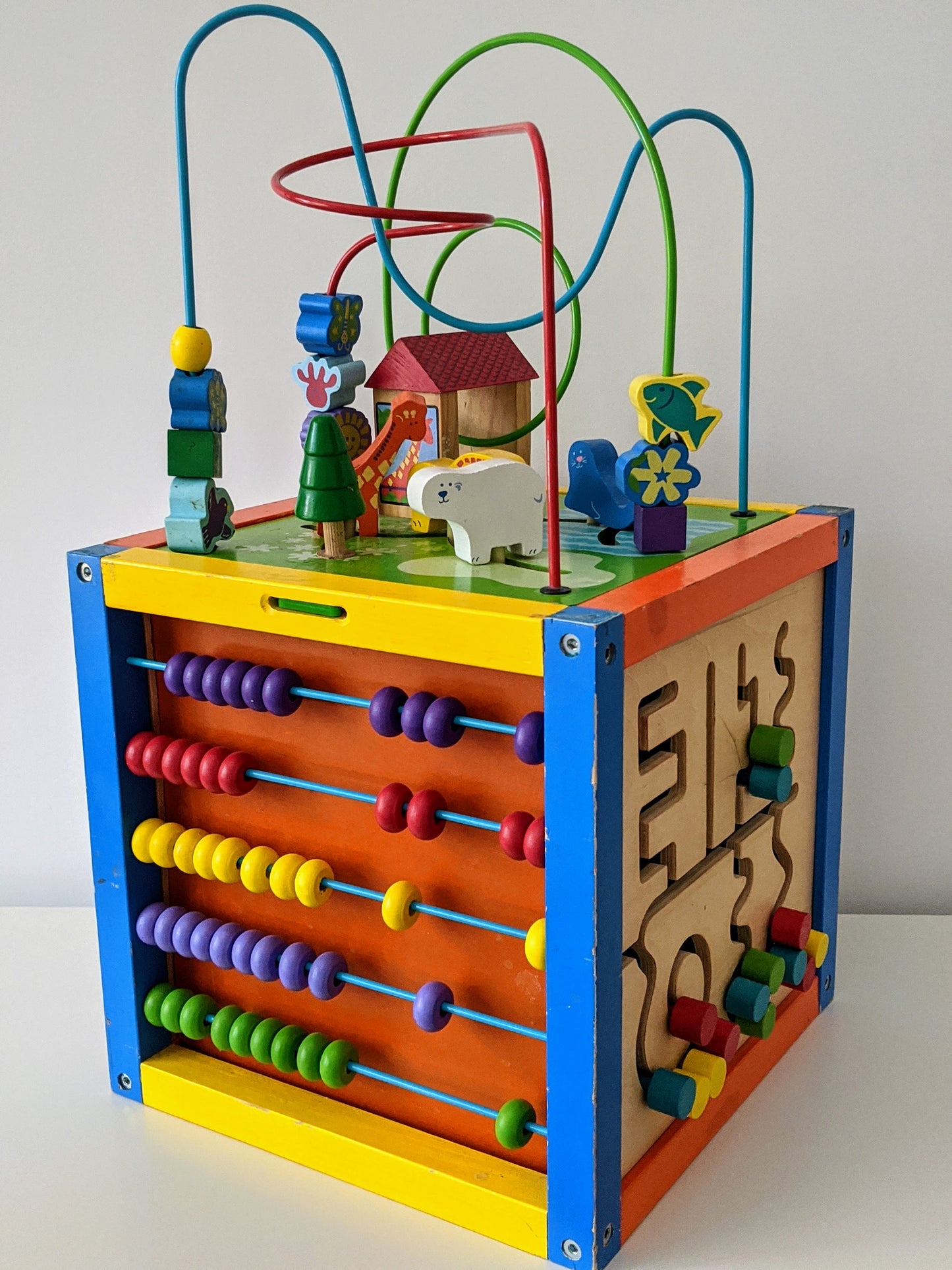 Wooden activity cubes and beads mazes-Toy-Rekidding