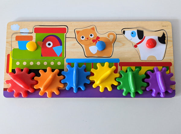 Wooden puzzle with gears-Toy-Rekidding