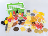Shopping carts and baskets with play food accesories-Toddler toy-Rekidding