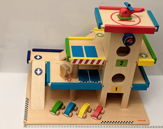 Janod - Wooden Parking Garage-Toy-Rekidding